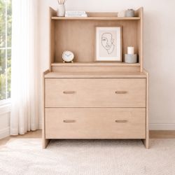 ✨ Scandinavian Light Oak Dresser with Hutch | Minimalist Modern Storage
