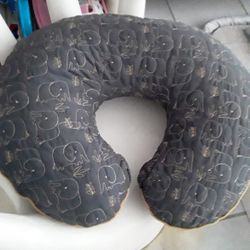 Boppy Luxe Charcoal Elephants Quilted Nursing Pillow