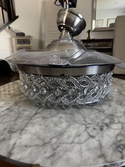 Silver chandelier fan