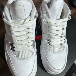 Air Jordan 4 Pure Money White Silver Sneakers