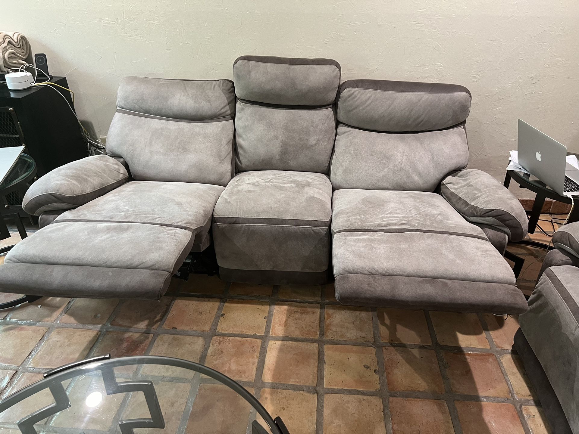 2 Gray Recliners For Sale - $250 Each