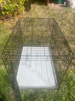 Large collapsible Black Wire Dog Crate with Tray
