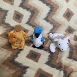 Set of 3 Ty Original Beanie Babies – Mystic, Rocket & Niles – Pre-Owned