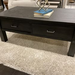 Brand New Solid Wood Coffee Table Dark Grey