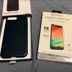 Iphone 8 Plus Nomad Leather Case & Zagg Screen Protector 