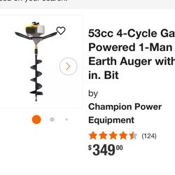 53cc 4-Cycle Gas Powered 1-Man Earth Auger with 8 in. Bit