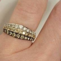 10k Yellow Gold 3 Row Diamond Ring
Size 6