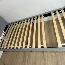 Twin  Upholstered bed frame, gray