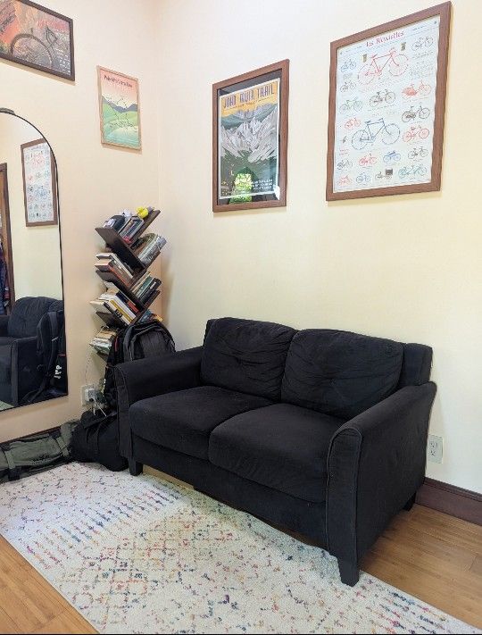 Black 2-Seater Sofa