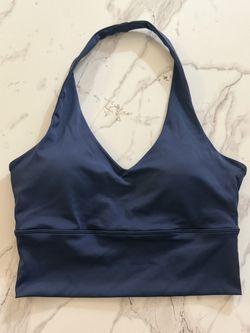 Navy Blue Halter Sports Bra