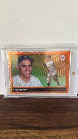 Yogi Berra 2025 Topps Chrome Platinum Anniversary Orange Refractor /25
