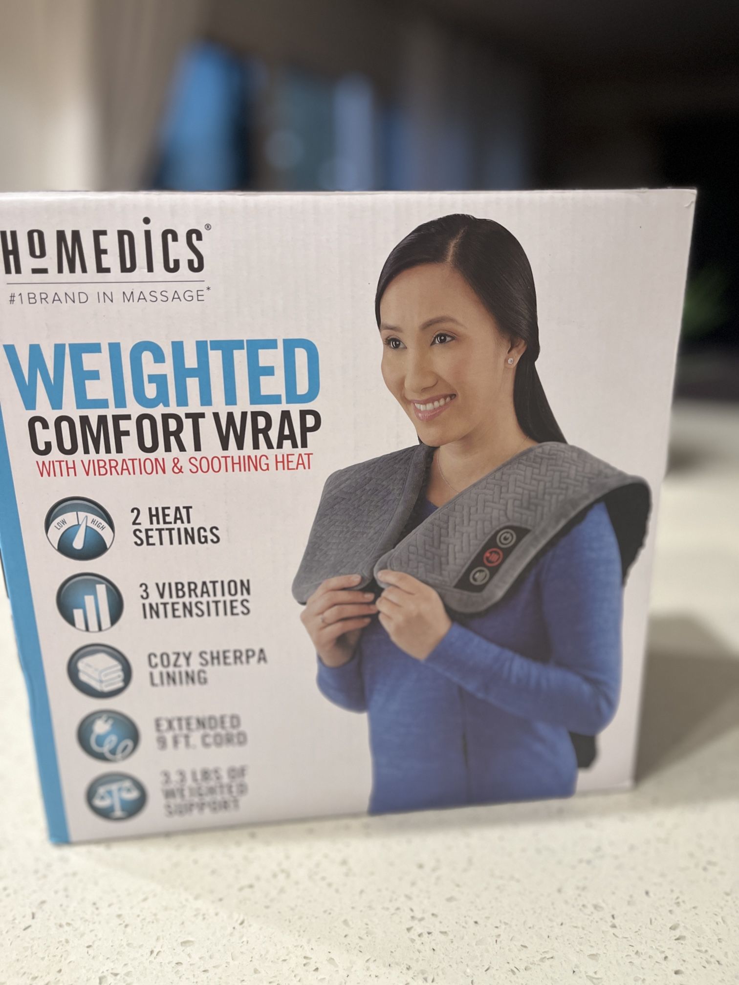 Homedics weighted comfort wrap with vibration and heat