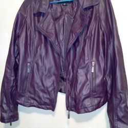 Jou Jou Women's Leather Jacket Size M Pre Owned 