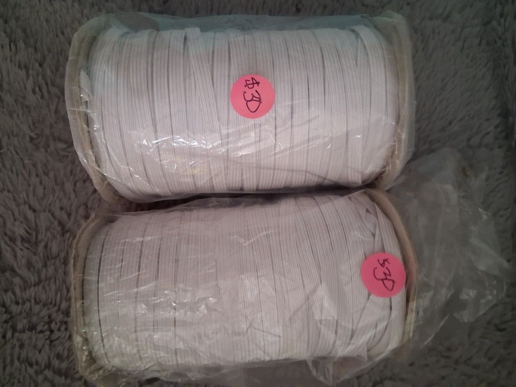 New 2 Rolls Of Elastic For Making Face Masks And Gaitors