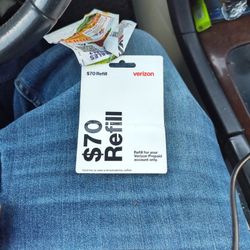 Verizon $70 Refill. Paid For Just Enter The Code And Go. Only Asking $45 First Come First Serve Just Lowered To 40.00
