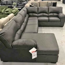 FAUX LEATHER U SHAPED SECTIONAL COUCH SAME DAY DELIVERY 