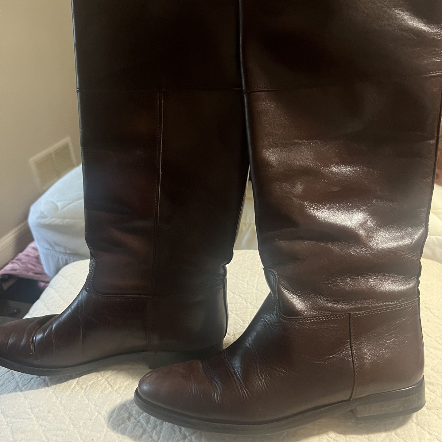 New Brown Boots, Maria Pia, Leather, In Box, 6.5