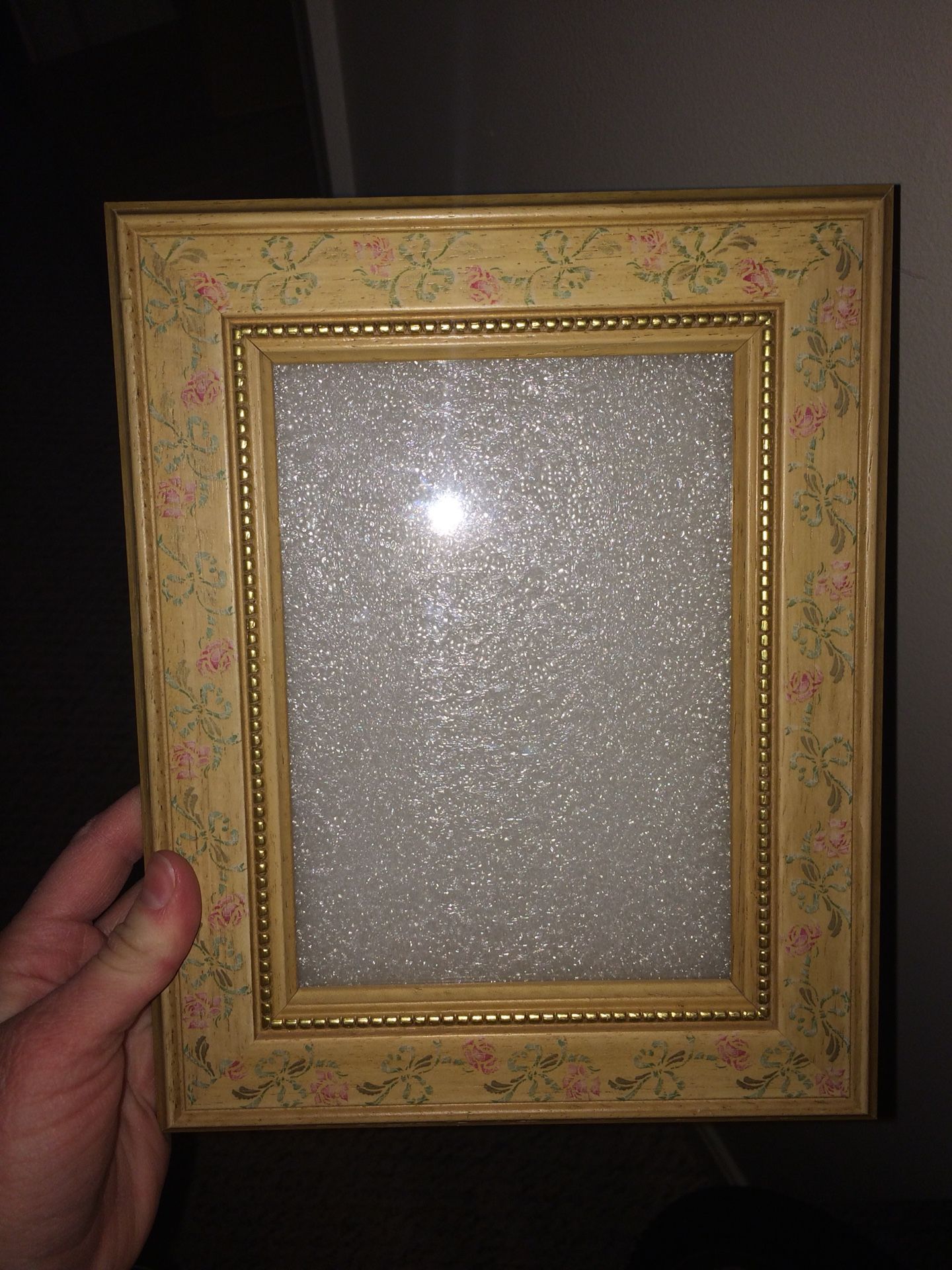 Adorable Vintage Yellow Picture Frame