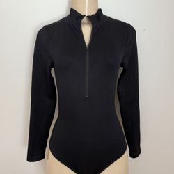 Black OQQ Long Sleeve Bodysuit- Medium 