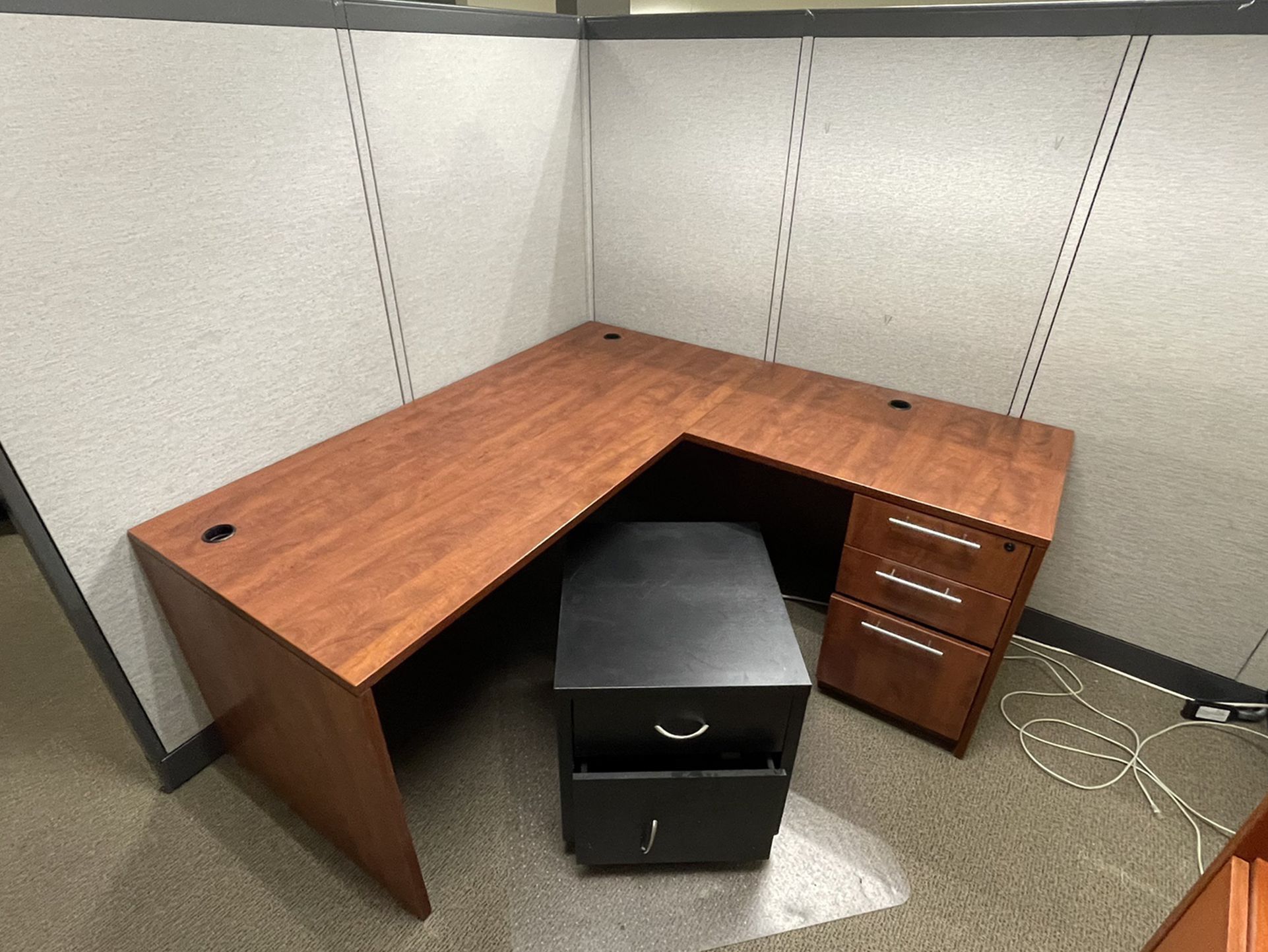 Wood L Desk