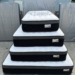 Full Size Mattress Pillow Top 12” Thick. All Sizes Available. Brand New Mattresses. Delivery Available