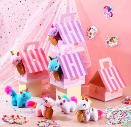 Unicorn Party Favor Set - Plush Keychains + Bracelets
