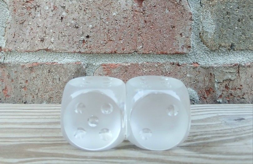 Vintage Frosted Glass Dice Paperweights/Figurines