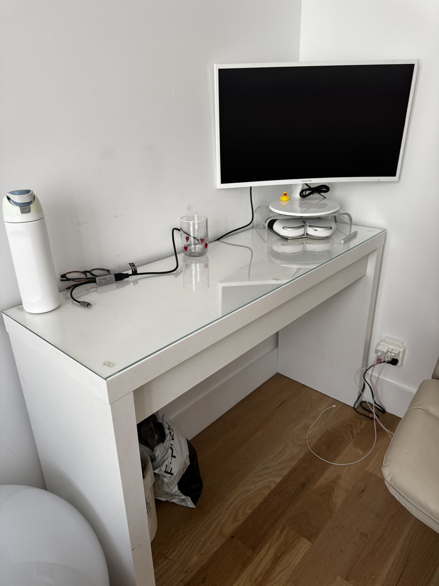 IKEA white malm desk