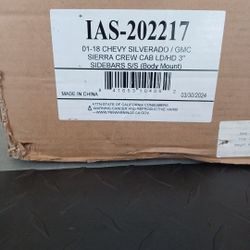 Side Bars For Chevy Silverado/ GMC Sierra. RealTruck Ionic 3" Stainless Nerf Bars