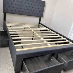 queen bed with storage drawers 