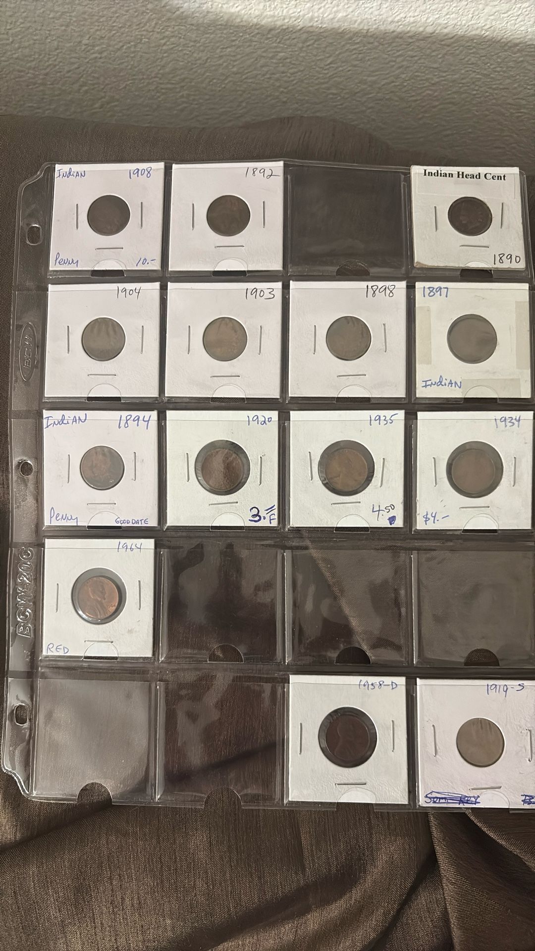 Vintage Indian And Lincoln Pennies