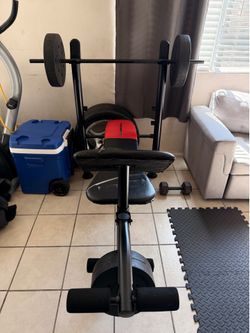 Weider Pro 265 Standard Weight Bench w/ 80lbs Vinyl Set