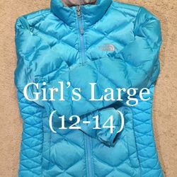 NORTH FACE / WARM “550 Down” Thick Insulated Puffy Coat Jacket / Girls Large (12-14) L / Retails $160+Tax / Like New w/o Tags!! / Sapphire Blue
