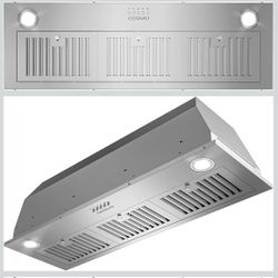 New New 36 in. Lumin Collection 380 CFM Ducted Insert Range Hood Button Controls LED Lights Stainless