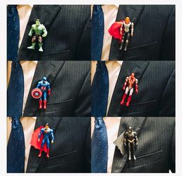 Superhero Mini Figure Lapel Pins