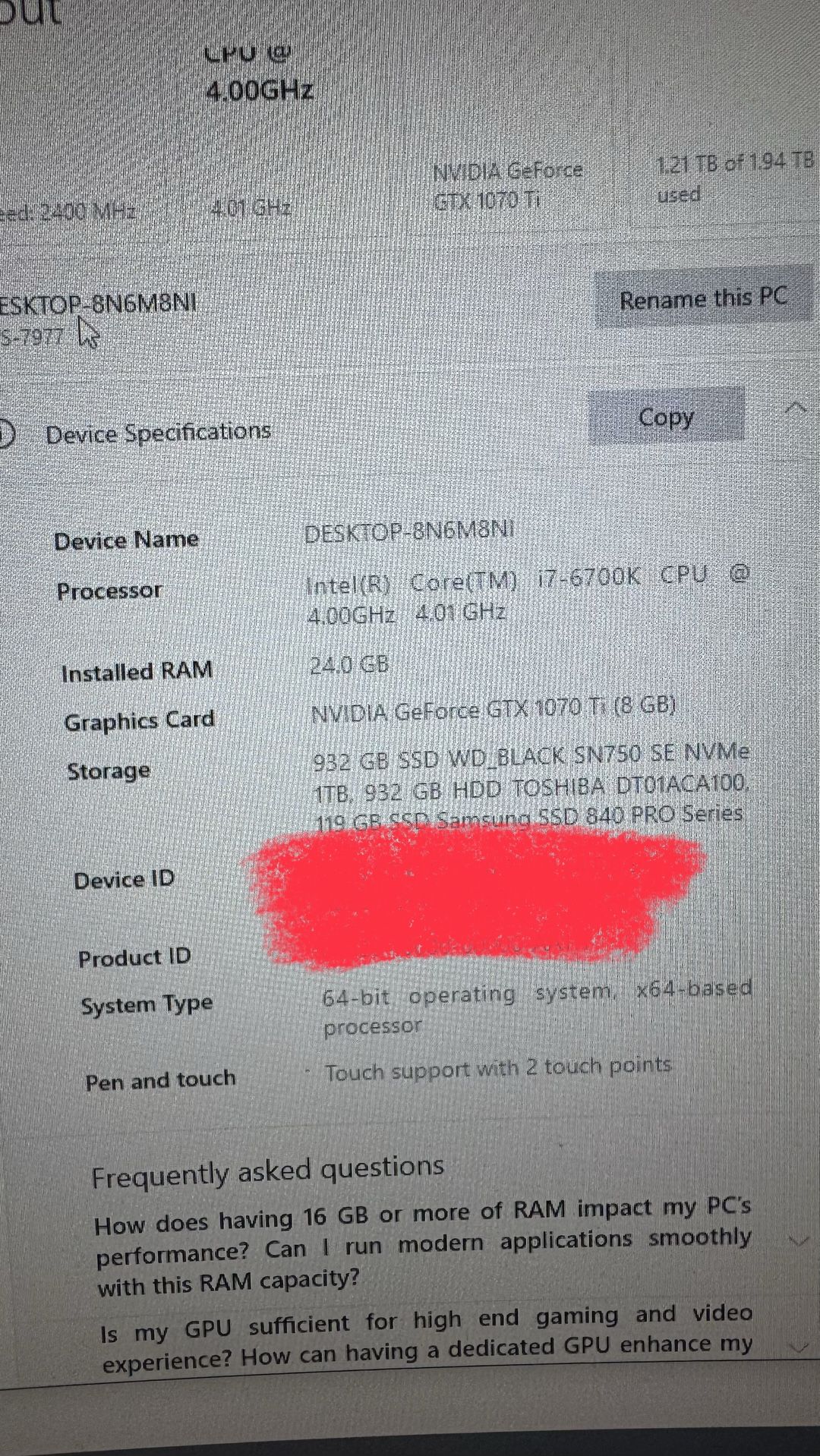 Gaming Pc 300 OBO 1070ti
