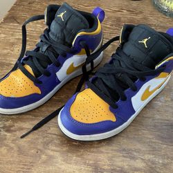 Nike Air Jordan 1 Mid "Lakers" - Size 2.5Y
