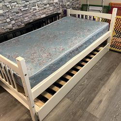 Twin Trundle Bed Frame One Mattress Delivery Available Locally