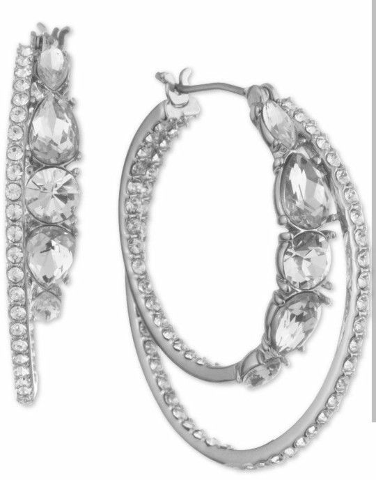 Givenchy
Crystal Split Hoop Earrings, 1.16