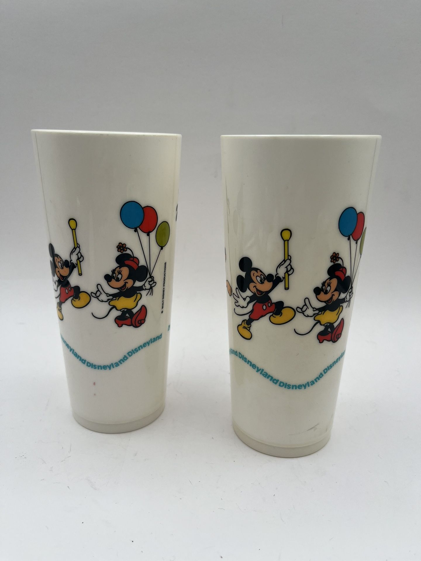 Vintage Walt Disney Productions Plastic Cups. Deka Elizabeth N.Y. 07208. Set Of 2 Pieces 
