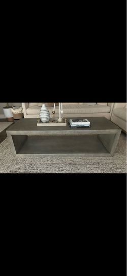 Solid wood concrete looking coffee table