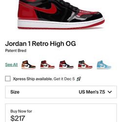Jordan 1 Retro High OG Patent Bred