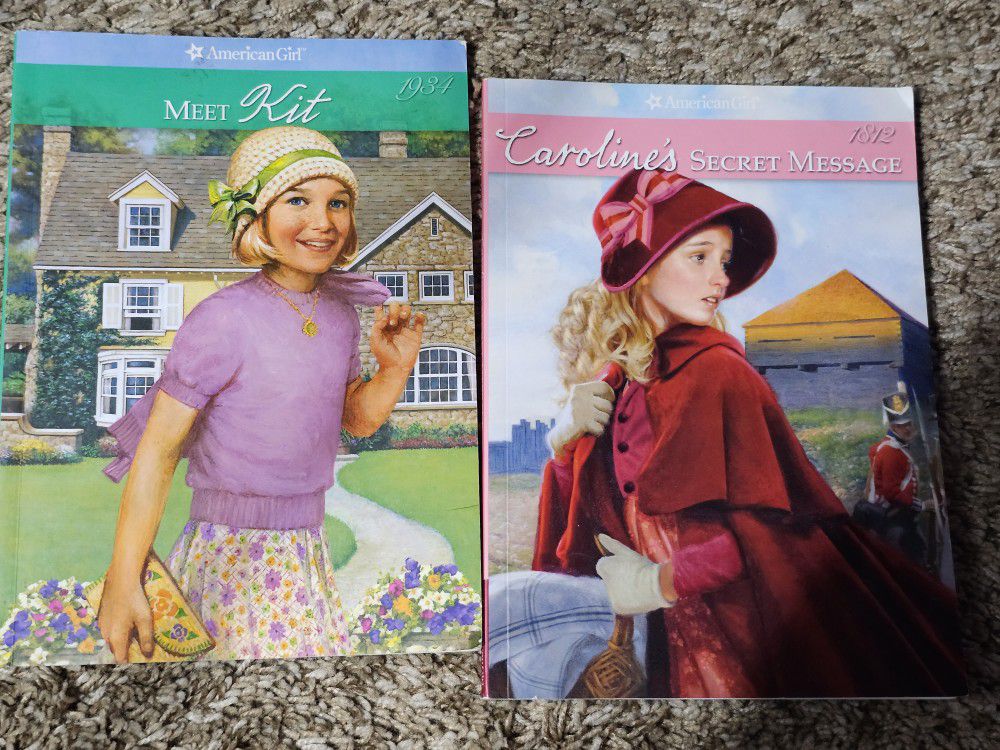 2 American Girl paperback book MEET KIT and CAROLINE'S SECRET MESSAGE  

The books show some minor signs of wear, but it is in overall good pre-owned 