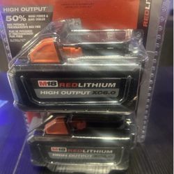 Milwaukee M18 REDLITHIUM HIGH OUTPUT XC6.0 Li-Ion Battery Pack (2 Pk) NEW SEALED