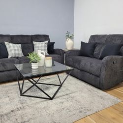 Dark Gray Sofa Reclining Set 