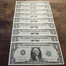 1963A Consecutive Uncirculated Bills