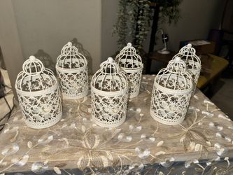 6 Bird Cage Candle/Tealight Holders
