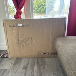 Brand New. Unopened Box. Grey And Black Dining Table With 2 Chairs 