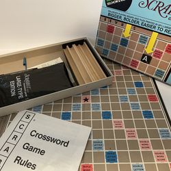 Vintage Scrabble Crossword Game 1982 Selchow & Righter Large Type Edition 