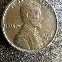 1924 S Wheat Penny Error Coin